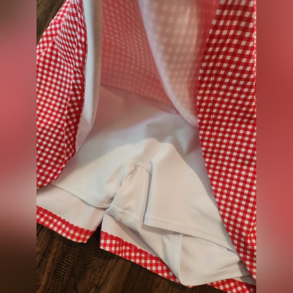 Abercrombie & Fitch Red and White Gingham Spaghetti Strap Dress - Picture 2 of 4